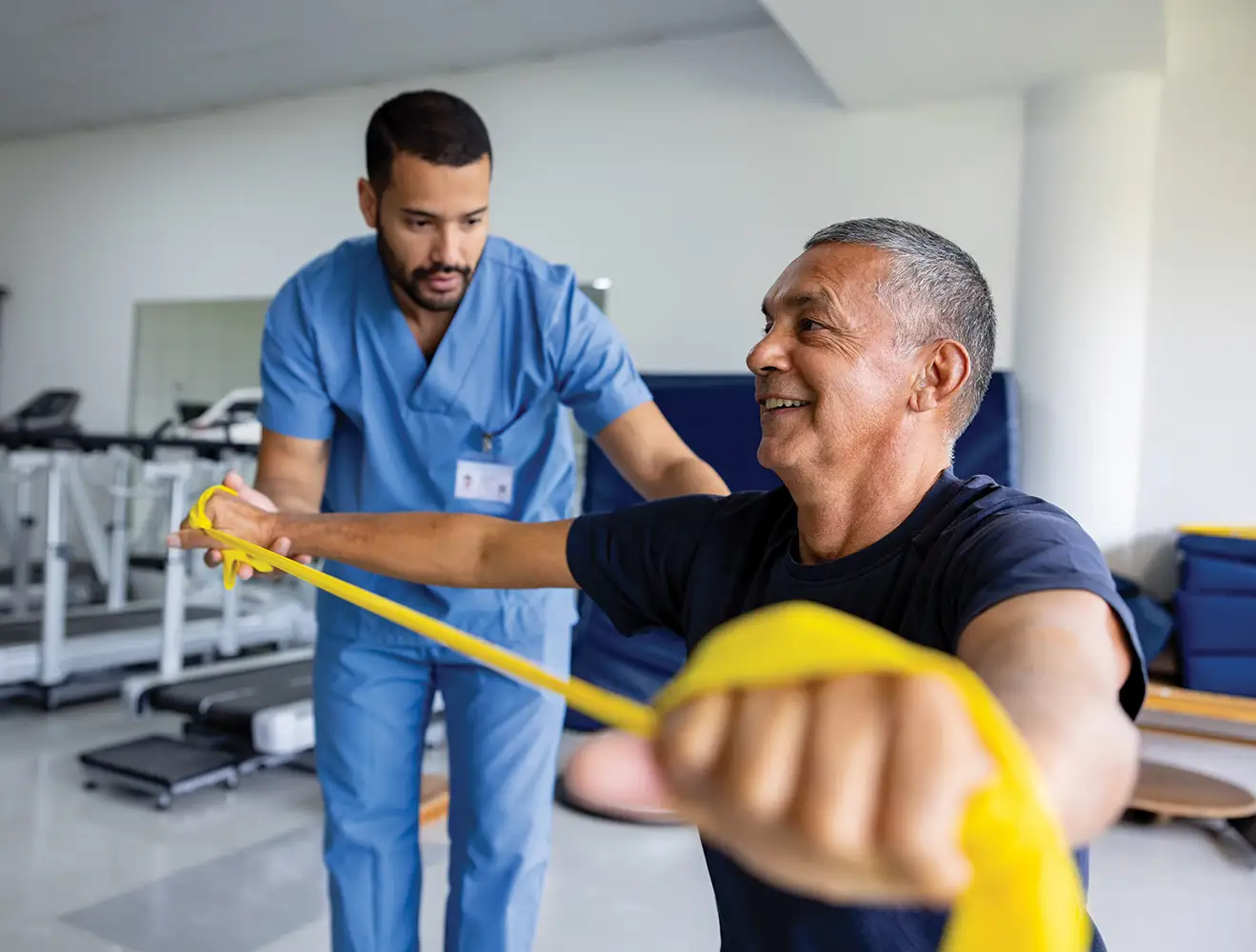 Senior couple sitting on a couch together